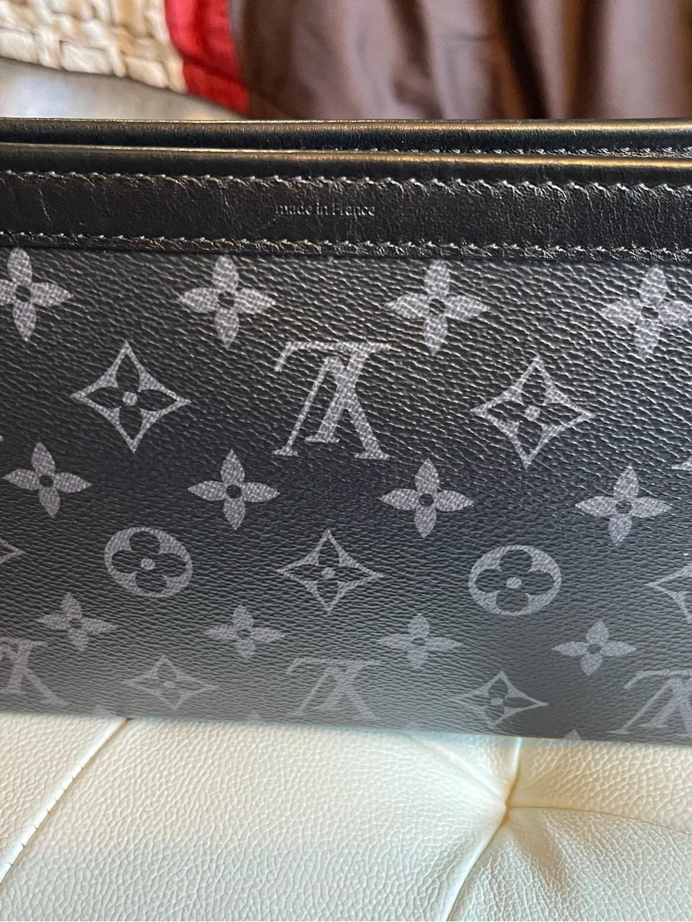 Louis Vuitton Black Monogram Messenger Bag with Matching Pouch